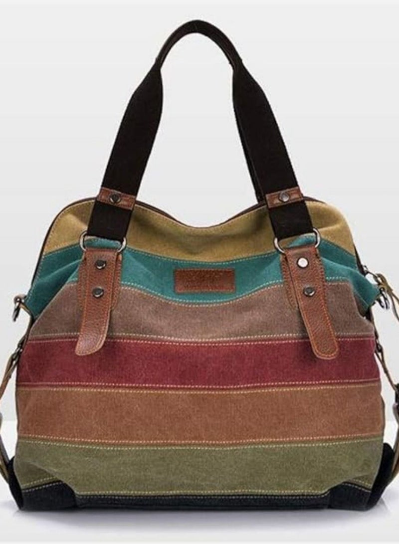 حقيبة كروس نسائية من القماش، حقيبة كروس كبيرة، حقيبة كتف للسفر، حقيبة كتف نسائية مع جيوب متعددة، حقيبة حمل كلاسيكية متعددة الألوان، حقيبة ظهر يومية محمولة - Image 1